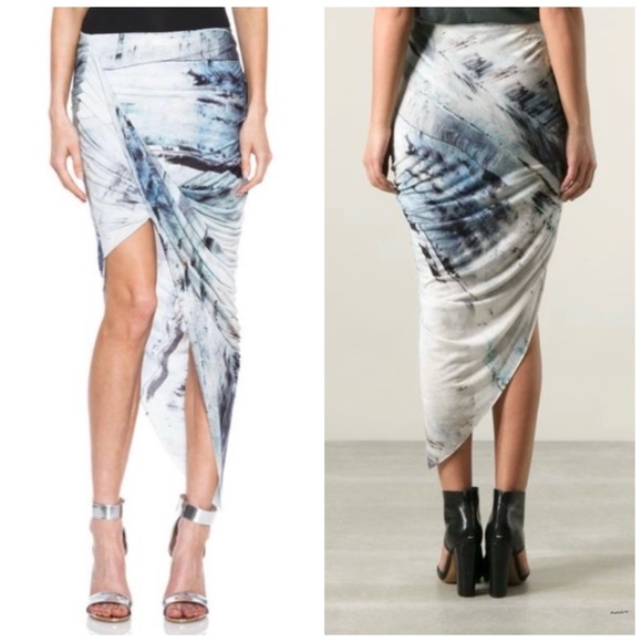 Helmut Lang Tie Dye Asymmetrical Skirt